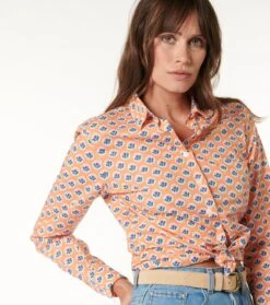 Chemise ELINA Fleur D'Arles Abricot -Mode Vêtements Magasin cf elina fleur d arles.2