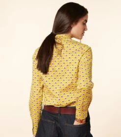 Chemise ELINA Fleur D'Arles Lime Rouge -Mode Vêtements Magasin cf elina fleur d arles.3 1