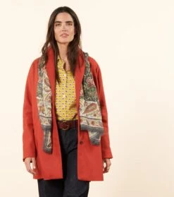 Chemise ELINA Fleur D'Arles Lime Rouge -Mode Vêtements Magasin cf elina fleur d arles.5 1