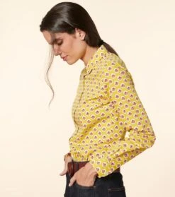 Chemise ELINA Fleur D'Arles Lime Rouge -Mode Vêtements Magasin cf elina fleur d arles 1