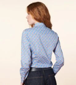 Chemise ELINA Fleur Des Champs Rouge Bleu 7 Chemise ELINA Fleur Des Champs Rouge Bleu -Mode Vêtements Magasin cf elina fleur des champs.2 1