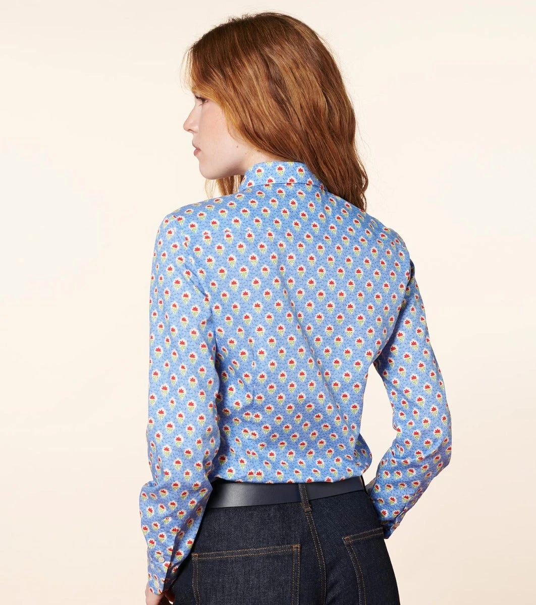 Chemise ELINA Fleur Des Champs Rouge Bleu 3 Chemise ELINA Fleur Des Champs Rouge Bleu – Image 3