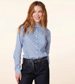 Chemise ELINA Fleur Des Champs Rouge Bleu 8 Chemise ELINA Fleur Des Champs Rouge Bleu -Mode Vêtements Magasin cf elina fleur des champs.3 1