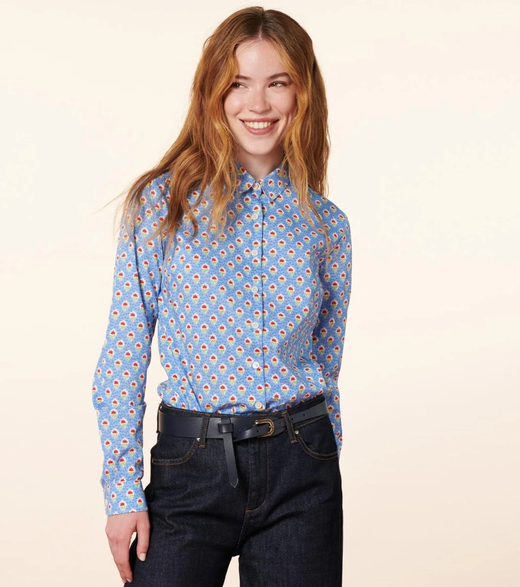 Chemise ELINA Fleur Des Champs Rouge Bleu 4 Chemise ELINA Fleur Des Champs Rouge Bleu – Image 4