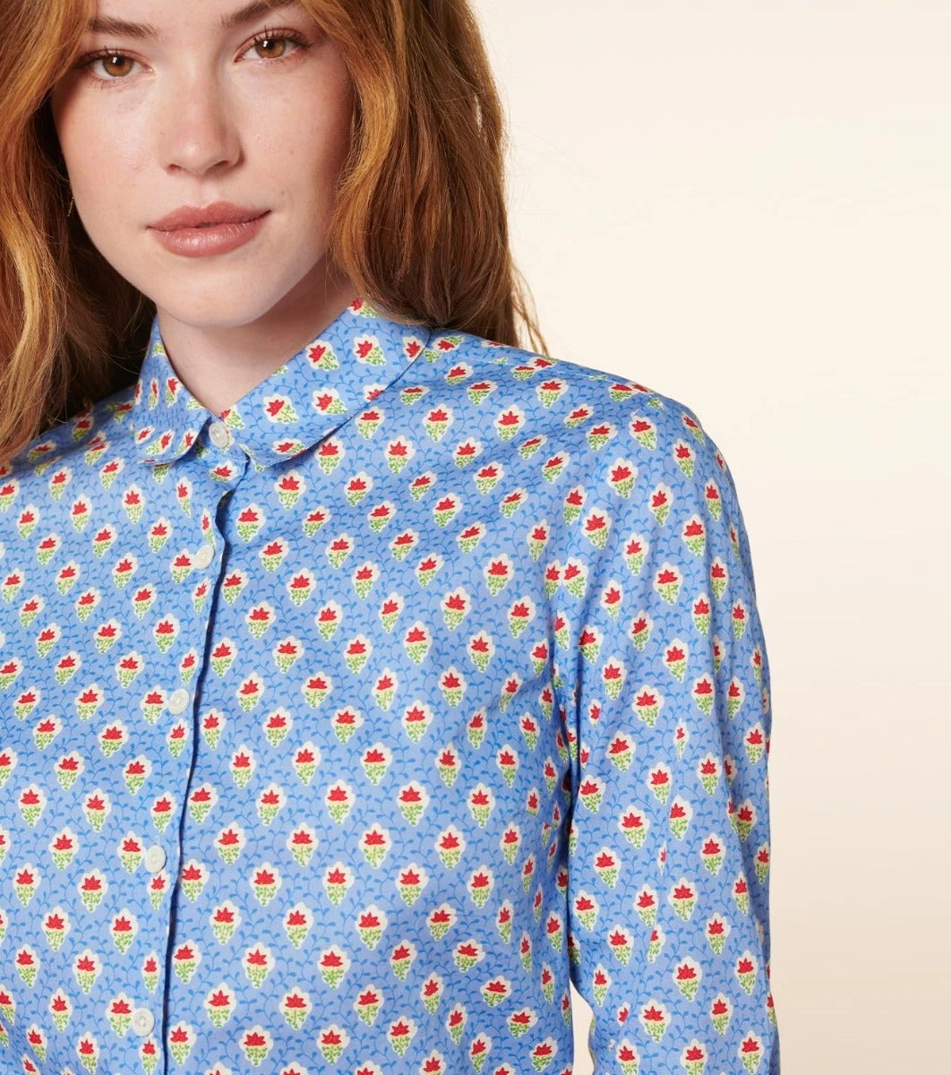Chemise ELINA Fleur Des Champs Rouge Bleu 1 Chemise ELINA Fleur Des Champs Rouge Bleu