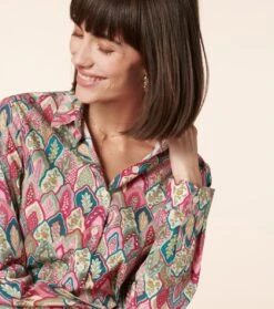 Chemise ELINA Plume émeraude Rose 11 Chemise ELINA Plume émeraude Rose -Mode Vêtements Magasin cf elina plume