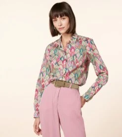 Chemise ELINA Plume émeraude Rose