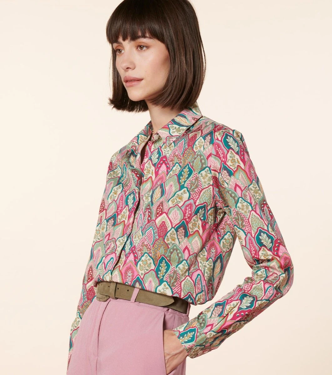 Chemise ELINA Plume émeraude Rose 4 Chemise ELINA Plume émeraude Rose – Image 4