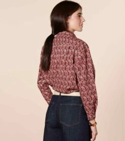 Chemise LENA Paisley Naïf Bordeaux -Mode Vêtements Magasin cf lena paisley