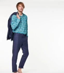 Chemise REGULAR Ecailles Turquoise -Mode Vêtements Magasin ch ecaille bleu