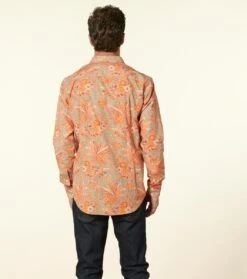 Chemise SLIM Fleurs De Nimes Turquoise Orange 8 Chemise SLIM Fleurs De Nimes Turquoise Orange -Mode Vêtements Magasin ch fleur de nimes.3