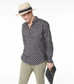 Chemise REGULAR Fleurs Des Champs Noir Puce -Mode Vêtements Magasin ch fleur des champs noir