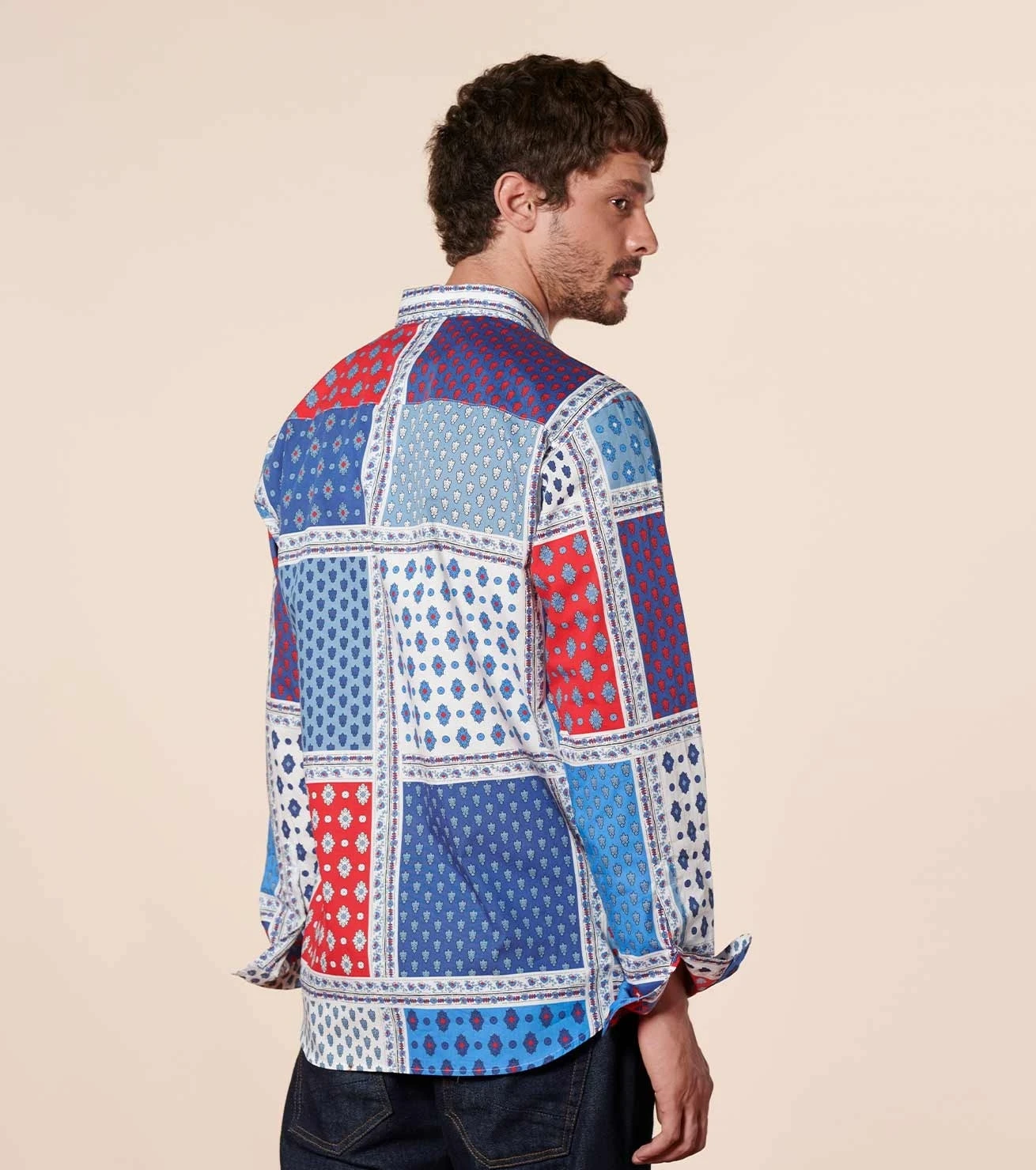 Chemise REGULAR L'Italienne Bleu Rouge 4 Chemise REGULAR L'Italienne Bleu Rouge – Image 4