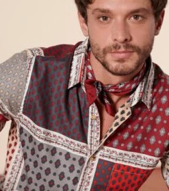 Chemise REGULAR L'Italienne Gris Bordeaux 6 Chemise REGULAR L'Italienne Gris Bordeaux -Mode Vêtements Magasin ch italienne bordeaux gris