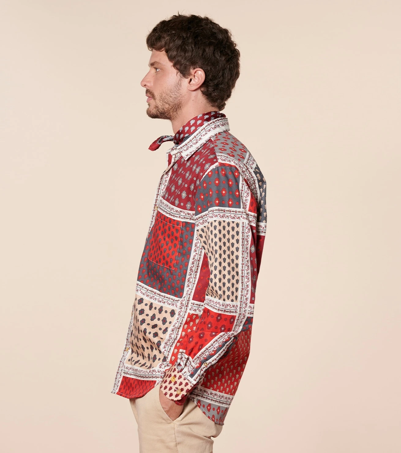 Chemise REGULAR L'Italienne Gris Bordeaux 2 Chemise REGULAR L'Italienne Gris Bordeaux – Image 2