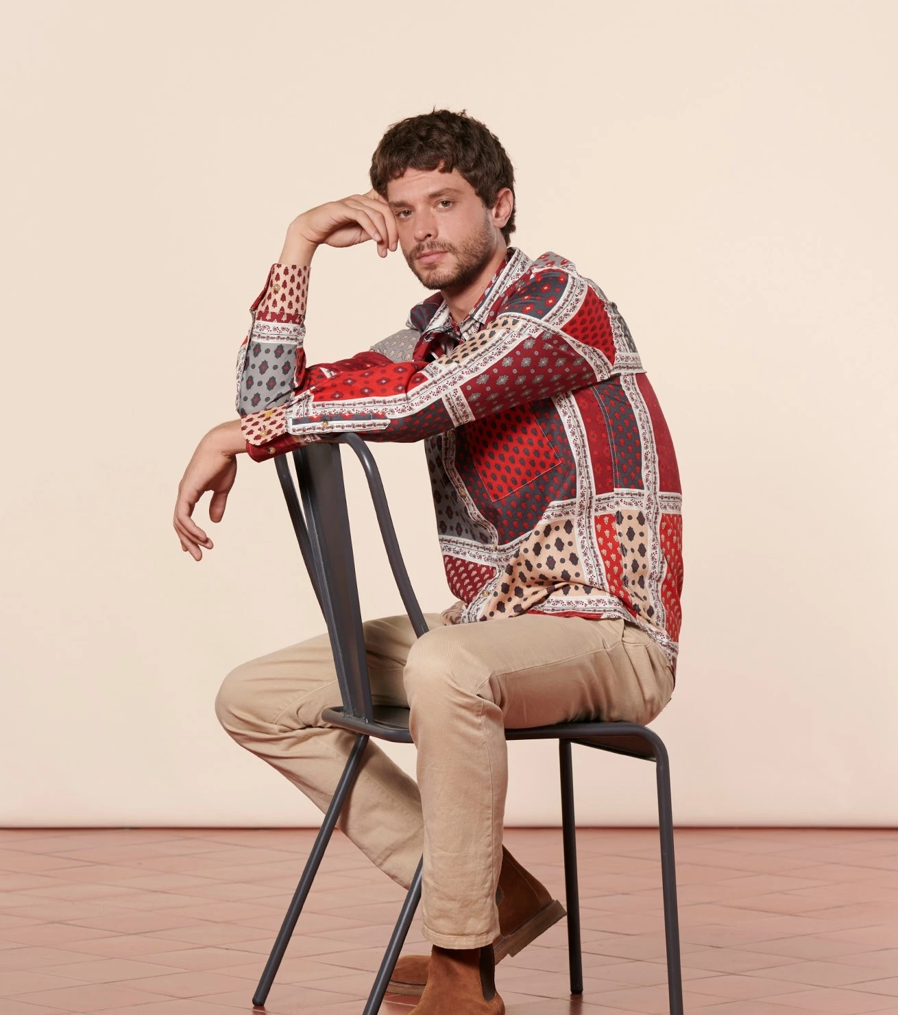 Chemise REGULAR L'Italienne Gris Bordeaux 1 Chemise REGULAR L'Italienne Gris Bordeaux