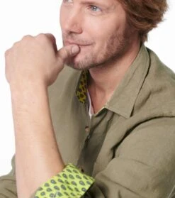 Chemise REGULAR Kaki -Mode Vêtements Magasin ch lin kaki.2