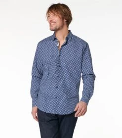 Chemise SLIM Losange Indigo 7 Chemise SLIM Losange Indigo -Mode Vêtements Magasin ch losange bleu.2