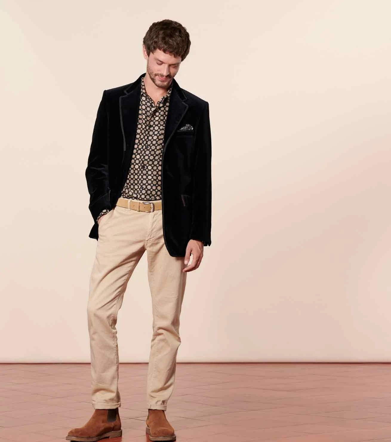 Chemise REGULAR Maillane Noir Caramel En Soie 1 Chemise REGULAR Maillane Noir Caramel En Soie