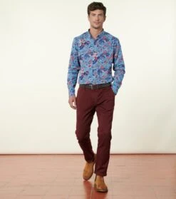 Chemise MILO Héron Bleu Rouge -Mode Vêtements Magasin ch milo h ron