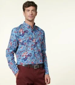 Chemise MILO Héron Bleu Rouge