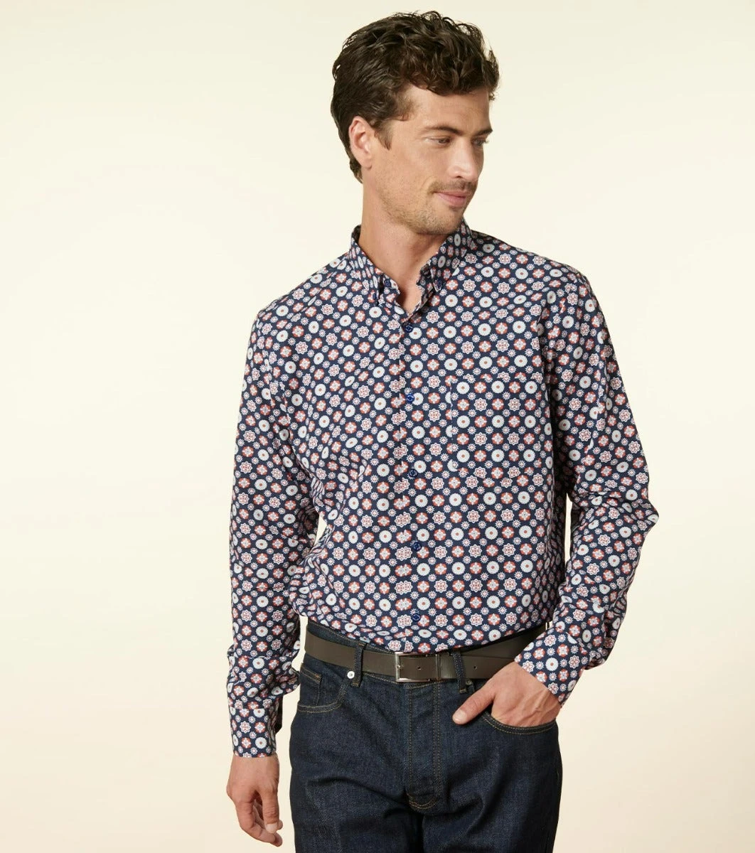 Chemise MILO Maillane Marine Rouge 1 Chemise MILO Maillane Marine Rouge