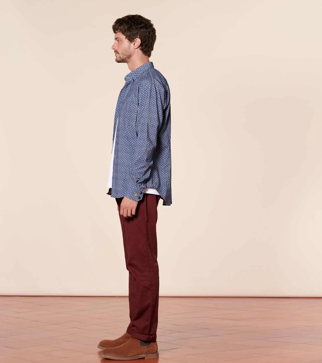 Chemise MILO Petit Cachemire Bleu Rouge 5 Chemise MILO Petit Cachemire Bleu Rouge – Image 5