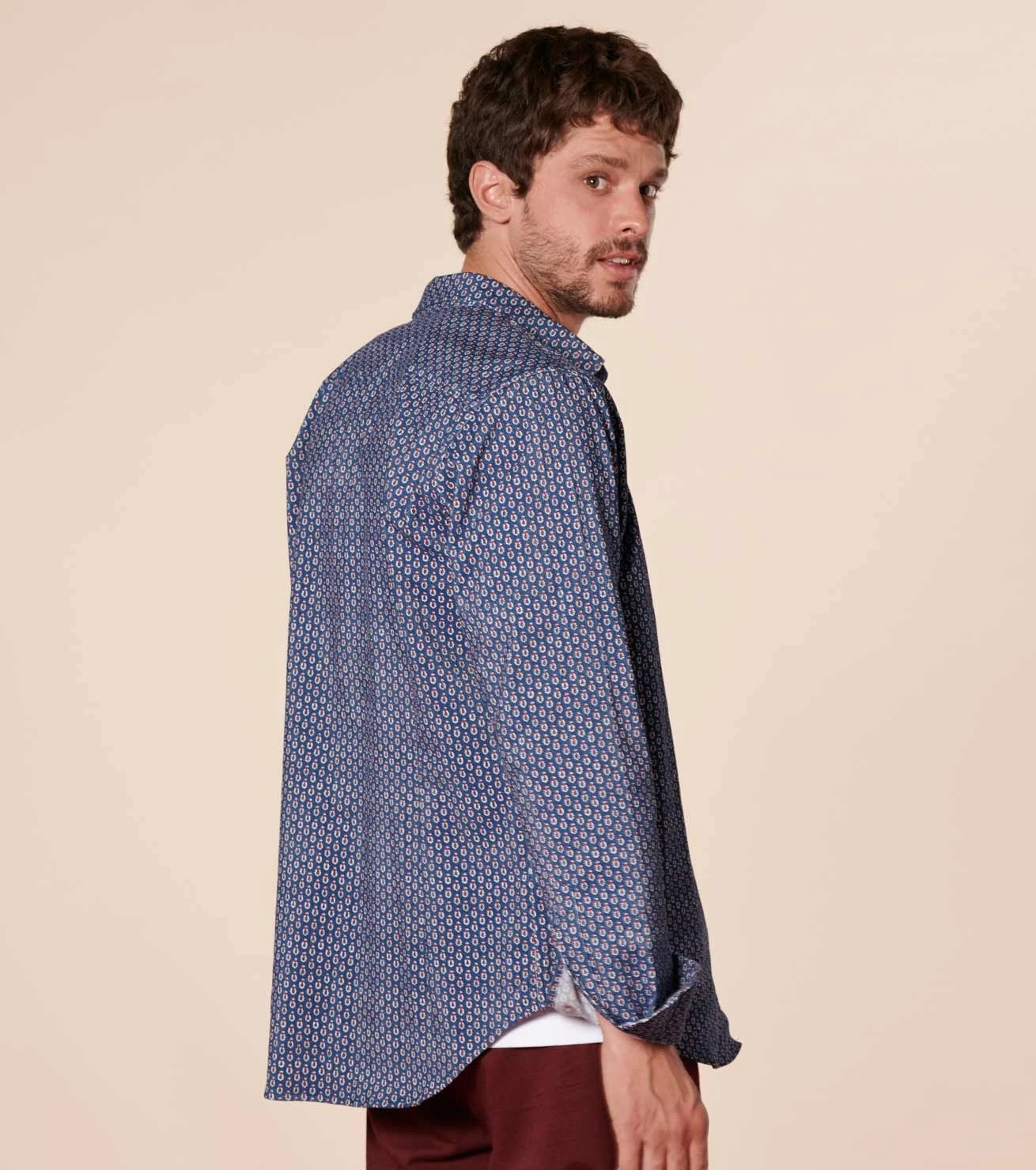 Chemise MILO Petit Cachemire Bleu Rouge 1 Chemise MILO Petit Cachemire Bleu Rouge