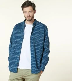 Chemise MILO Velours Scarabée Tricolore Bleu Vert 11 Chemise MILO Velours Scarabée Tricolore Bleu Vert -Mode Vêtements Magasin ch milo scrabee