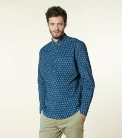 Chemise MILO Velours Scarabée Tricolore Bleu Vert 8 Chemise MILO Velours Scarabée Tricolore Bleu Vert -Mode Vêtements Magasin ch milo scrabee.3