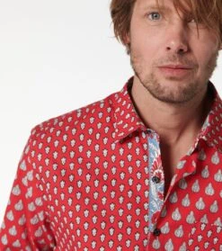 Chemise REGULAR Patch Mouche Scarabée Rouge -Mode Vêtements Magasin ch patch scarabee.5