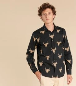 Chemise REGULAR Grand Taureau Noir 8 Chemise REGULAR Grand Taureau Noir -Mode Vêtements Magasin ch regular grand taureau.3