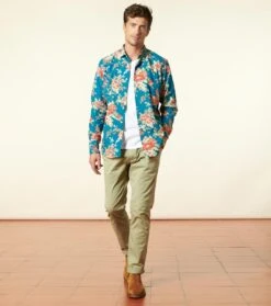 Chemise SLIM Jardins De Saint Rémy Bleu Canard