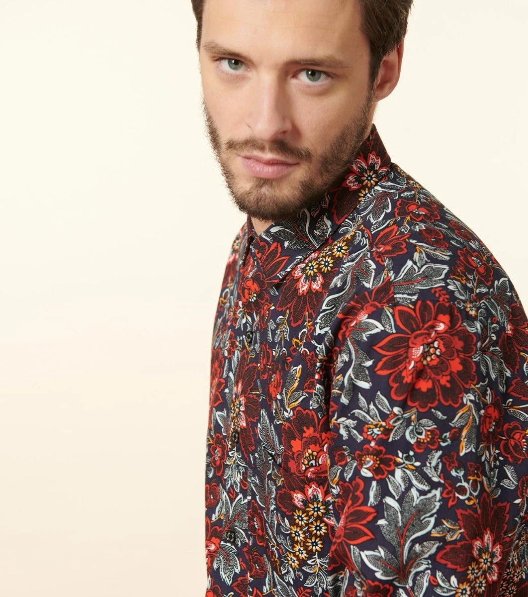 Chemise REGULAR Sylvéréal Nuit Rouge 2 Chemise REGULAR Sylvéréal Nuit Rouge – Image 2