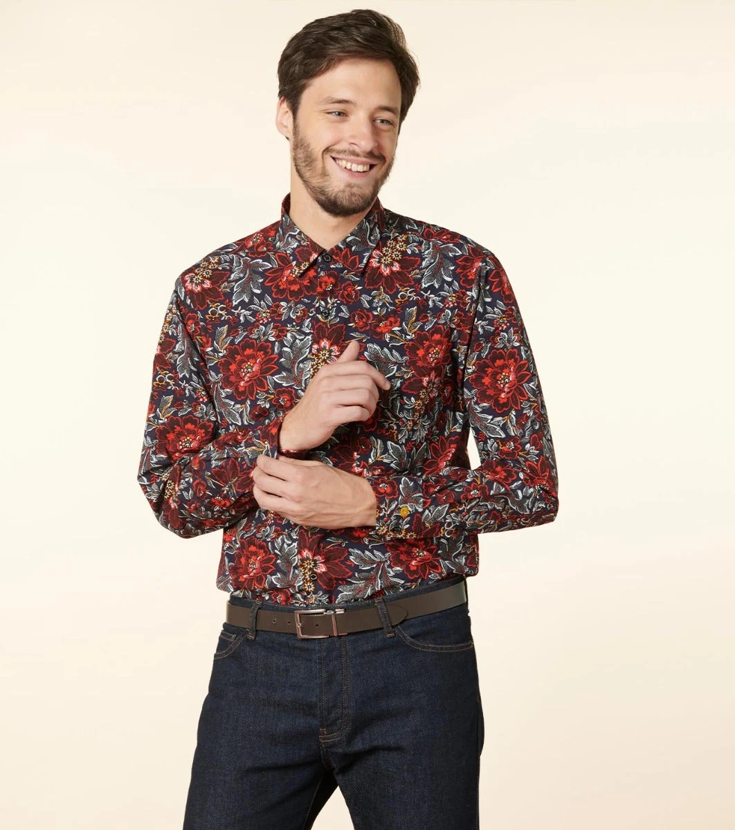 Chemise REGULAR Sylvéréal Nuit Rouge 3 Chemise REGULAR Sylvéréal Nuit Rouge – Image 3