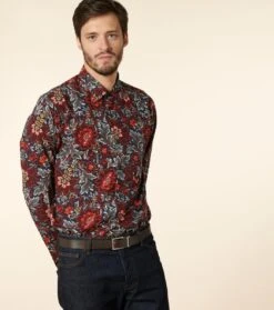 Chemise REGULAR Sylvéréal Nuit Rouge 7 Chemise REGULAR Sylvéréal Nuit Rouge -Mode Vêtements Magasin ch regular sylvereal.3