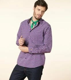 Chemise REGULAR Scarabée Tricolore Violet