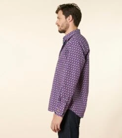 Chemise REGULAR Scarabée Tricolore Violet 8 Chemise REGULAR Scarabée Tricolore Violet -Mode Vêtements Magasin ch scarabee violet.2