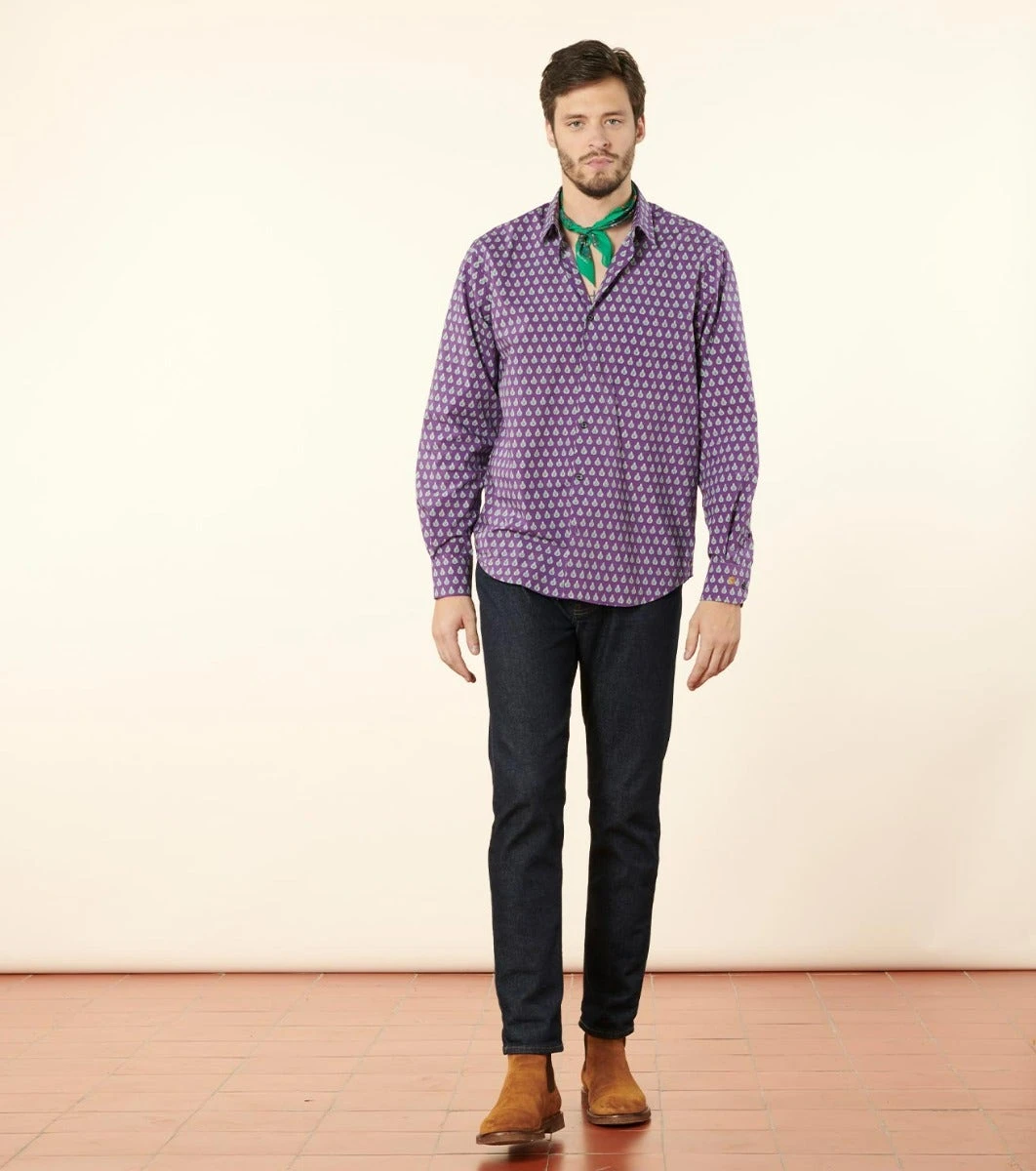 Chemise REGULAR Scarabée Tricolore Violet 2 Chemise REGULAR Scarabée Tricolore Violet – Image 2