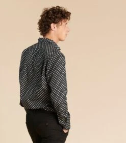 Chemise SLIM Calisson Noir -Mode Vêtements Magasin ch slim calisson noir.1