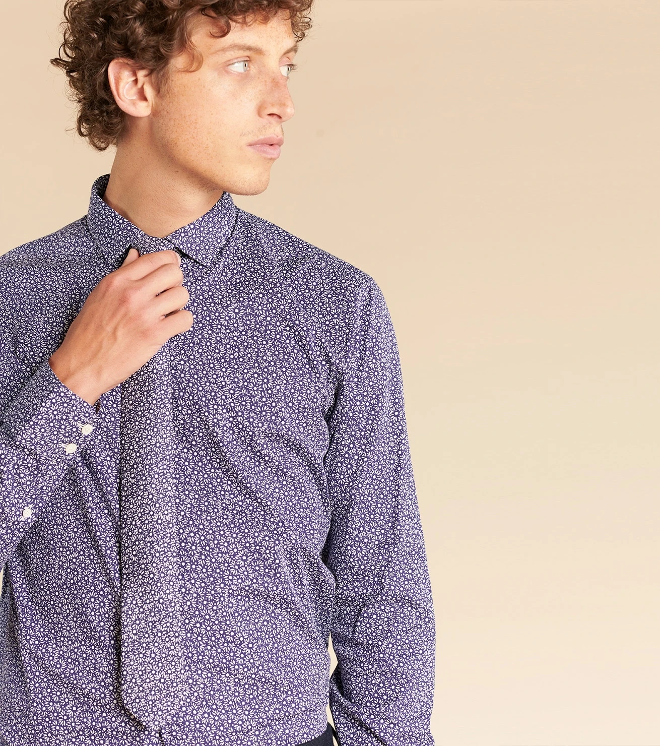 Chemise SLIM Marguerite Bleu Nuit 1 Chemise SLIM Marguerite Bleu Nuit