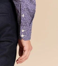 Chemise SLIM Marguerite Bleu Nuit 10 Chemise SLIM Marguerite Bleu Nuit -Mode Vêtements Magasin ch slim marguerite beu nuit3