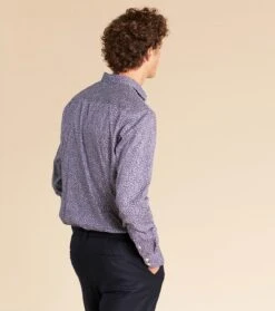 Chemise SLIM Marguerite Bleu Nuit 11 Chemise SLIM Marguerite Bleu Nuit -Mode Vêtements Magasin ch slim marguerite beu nuit4