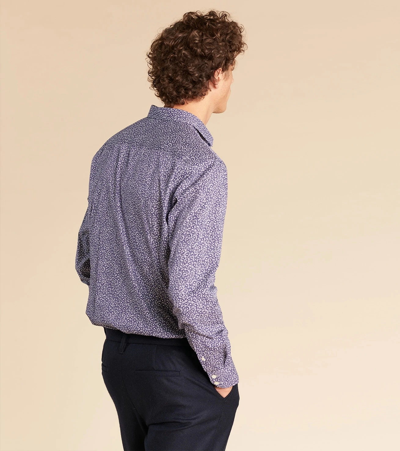 Chemise SLIM Marguerite Bleu Nuit 5 Chemise SLIM Marguerite Bleu Nuit – Image 5