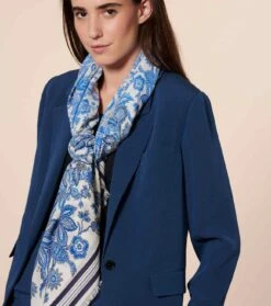 Châle En Laine Et Soie HERON Bleu 135 X 135 Cm 7 Châle En Laine Et Soie HERON Bleu 135 X 135 Cm -Mode Vêtements Magasin chale heron.1