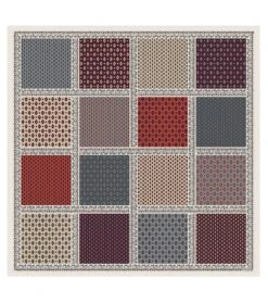 Châle En Laine Et Soie ITALIENNE Gris & Bordeaux 135 X 135 Cm