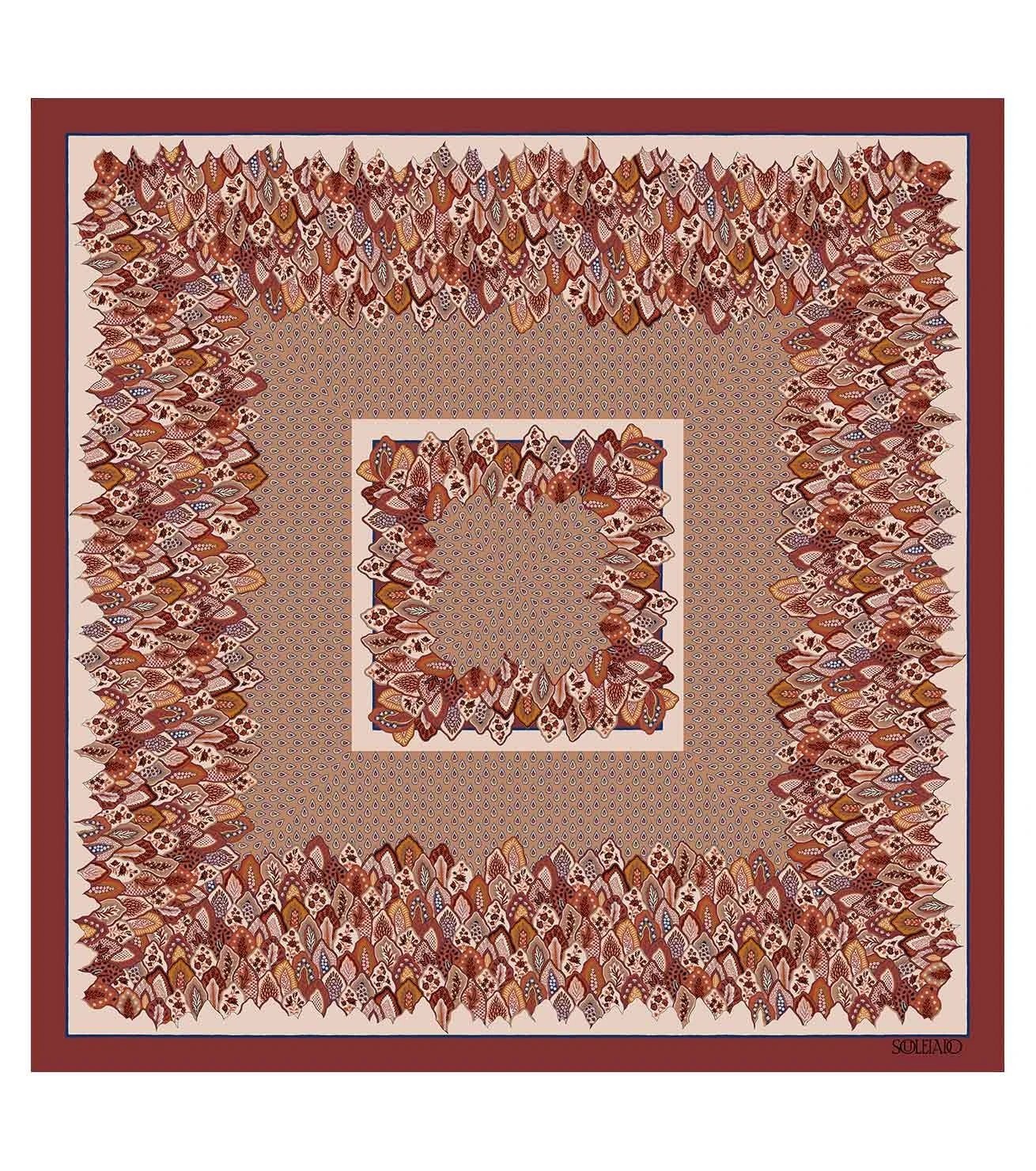 Châle En Laine Et Soie PARADISO Châtaigne 140 X 140 Cm 1 Châle En Laine Et Soie PARADISO Châtaigne 140 X 140 Cm