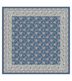 Châle En Mousseline De Soie PERSEPOLIS Bleu 135 X 135 Cm
