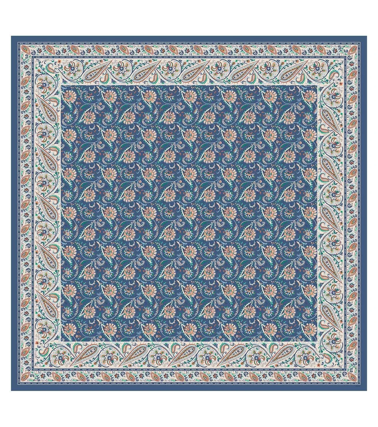 Châle En Mousseline De Soie PERSEPOLIS Bleu 135 X 135 Cm 1 Châle En Mousseline De Soie PERSEPOLIS Bleu 135 X 135 Cm