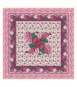 Châle En Mousseline De Soie SAINT REMY Fuchsia 135 X 135 Cm